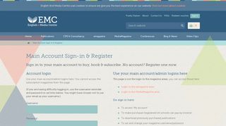 English & Media Centre | Main Account Sign-in & Register