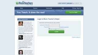 Music Teacher's Helper: Login