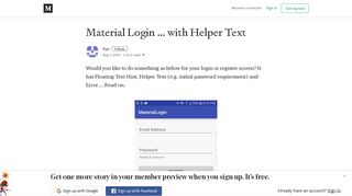 Material Login … with Helper Text – Elye – Medium