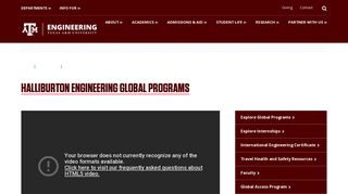 Halliburton Engineering Global Programs | Texas A&M University ...