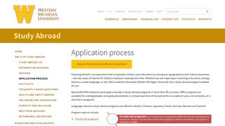 Application process | Study Abroad | Western Michigan University