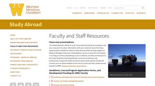 Faculty and Staff Resources | Study Abroad | Western Michigan ...