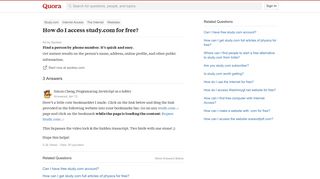 How to access study.com for free - Quora