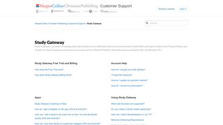 Study Gateway – HarperCollins Christian Publishing Customer Support