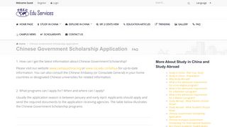 Chinese Government Scholarship Application | Study In China