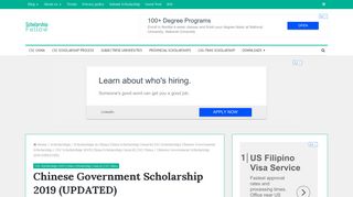 Chinese Government Scholarship 2019 ... - ScholarshipFellow
