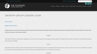 Growth Group Leader Login (Groups) - The Fountain of New Life