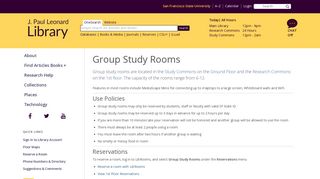 Group Study Rooms | J. Paul Leonard Library