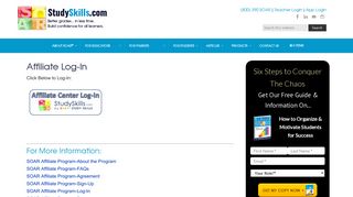 Affiliate Log-In - Study Skills by SOAR Learning