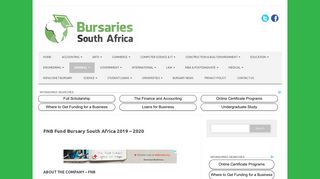 FNB Fund Bursary South Africa 2019 - 2020 - SA Bursaries