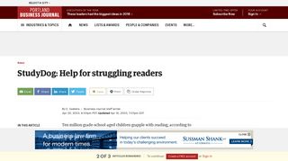 StudyDog: Help for struggling readers - Portland Business Journal