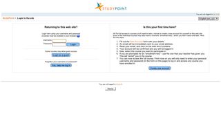 StudyPoint Training Central: Login to the site