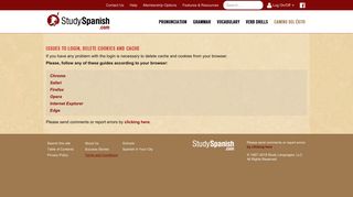 Issues to login - StudySpanish.com