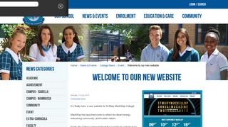 Welcome to our new website - St Mary MacKillop College