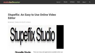 Stupeflix: An Easy to Use Online Video Editor - Make Tech Easier