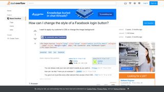 How can I change the style of a Facebook login button? - Stack ...