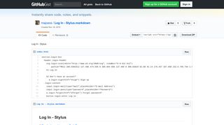 Log In - Stylus · GitHub
