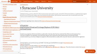 Email at Syracuse University - ITS Services and Applications - Answers