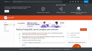 14.04 - Starting PostgreSQL server, postgres user unknown - Ask Ubuntu