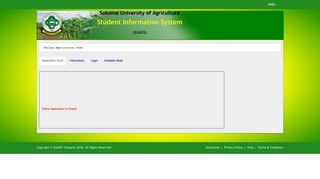 Online Application form - Suasis - Sokoine University of Agriculture