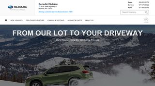 Norwich NY New 2018-2019 Subaru & Used Car Dealer | Benedict ...