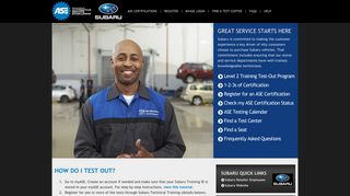 Subaru Automotive Certification - ASE
