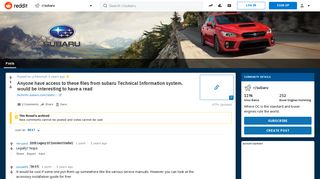 Anyone have access to these files from subaru Technical ...