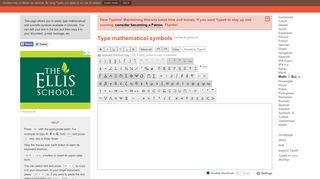 Type mathematical symbols - online keyboard