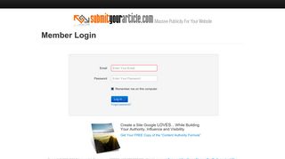 SubmitYourArticle.com - Member Login
