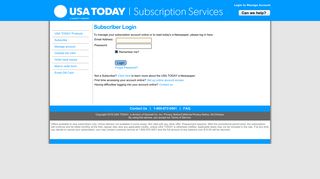 USA TODAY Online Subscriptions - Login