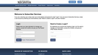 Login - Subscribe to Orange County Register