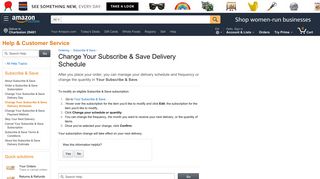 Amazon.com Help: Change Your Subscribe & Save Delivery Schedule