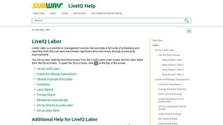 LiveIQ Labor - Subway
