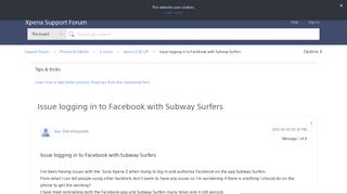 Issue logging in to Facebook with Subway Surfers - Support forum