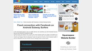 Fixed connection with Facebook on Android Subway Surfers