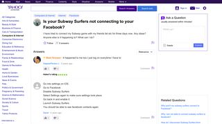 Is your Subway Surfers not connecting to your Facebook? | Yahoo ...