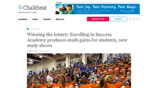 Winning the lottery: Enrolling in Success Academy produces math ...