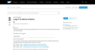 Log in to demo instance - SAP Q&A