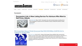 Succession - Advisors4Advisors
