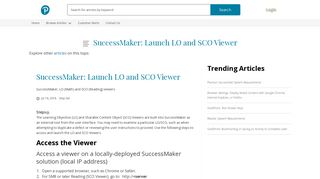 SuccessMaker: Launch LO and SCO Viewer - Technical Support