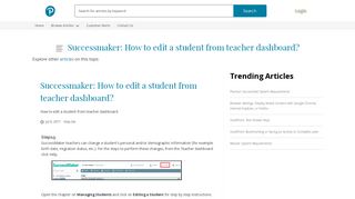 Successmaker: How to edit a student from teacher dashboard?