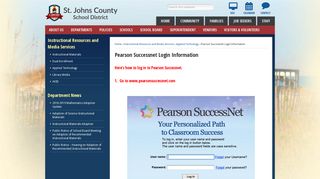 Pearson Successnet Login Information | St. Johns County School ...