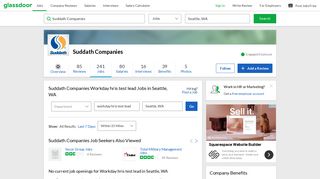 Suddath Companies Workday hris test lead Jobs in Seattle, WA ...