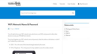 WiFi Network Name & Password | Help Desk - Suddenlink