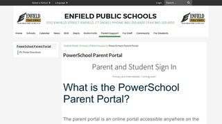 PowerSchool Parent Portal - Enfield Public Schools