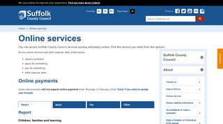 Online services | Suffolk County Council