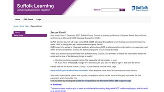 Secure Email | Suffolk Learning
