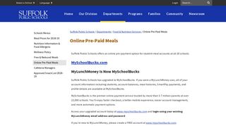 Online Pre-Paid Meals - Suffolk Public Schools