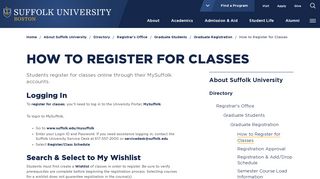 How to Register for Classes - Suffolk University
