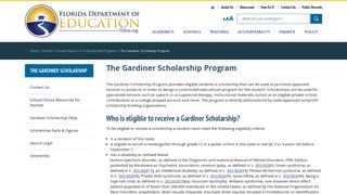 The Gardiner Scholarship Program - Florida Department Of Education